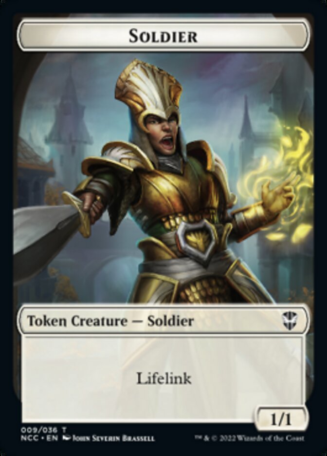 Soldier (09) // Cat Beast Double-sided Token [Streets of New Capenna Commander Tokens] | Webway Games