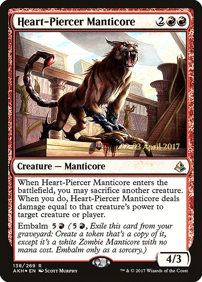 Heart-Piercer Manticore  (Prerelease) [Amonkhet Prerelease Promos] | Webway Games
