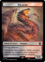 Dragon // Wraith Double-Sided Token [The Lord of the Rings: Tales of Middle-Earth Commander Tokens] | Webway Games