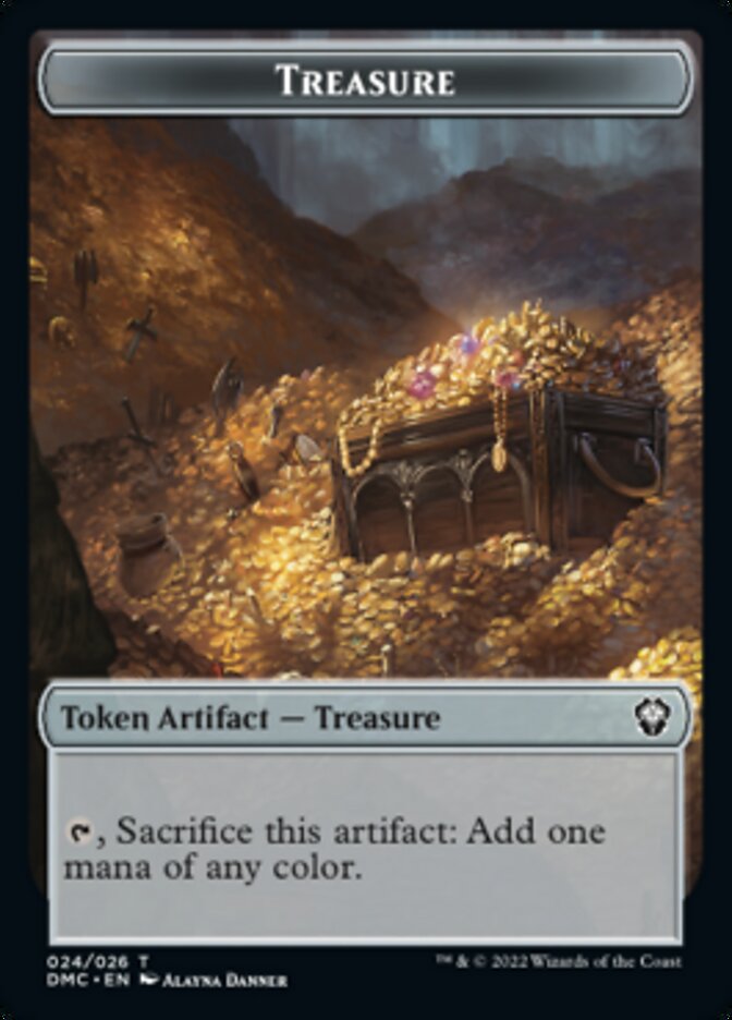 Elephant // Treasure Double-sided Token [Dominaria United Commander Tokens] | Webway Games