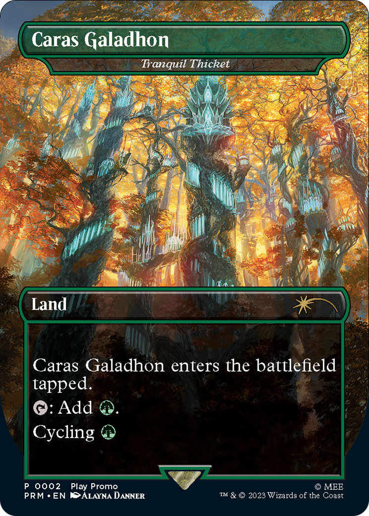 Tranquil Thicket - Caras Galadhon (Borderless) [Wizards Play Network 2023] | Webway Games