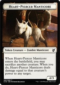 Heart-Piercer Manticore // Dragon Double-sided Token [Commander 2019 Tokens] | Webway Games