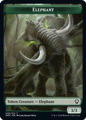 Elephant // Treasure Double-sided Token [Dominaria United Commander Tokens] | Webway Games