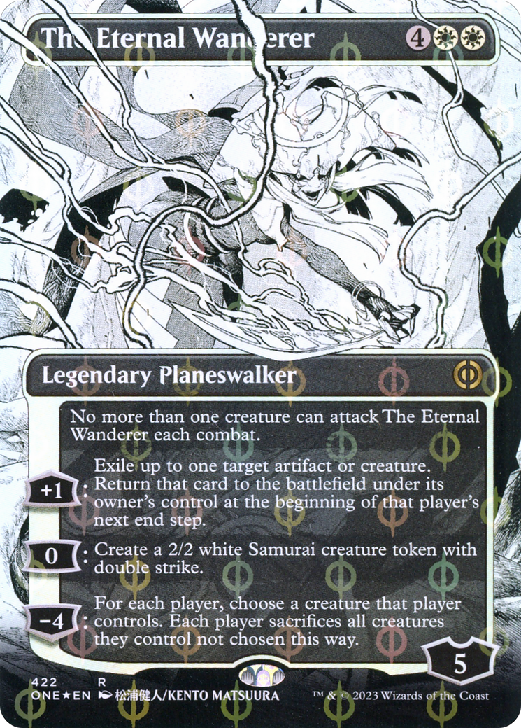The Eternal Wanderer (Borderless Manga Step-and-Compleat Foil) [Phyrexia: All Will Be One] | Webway Games