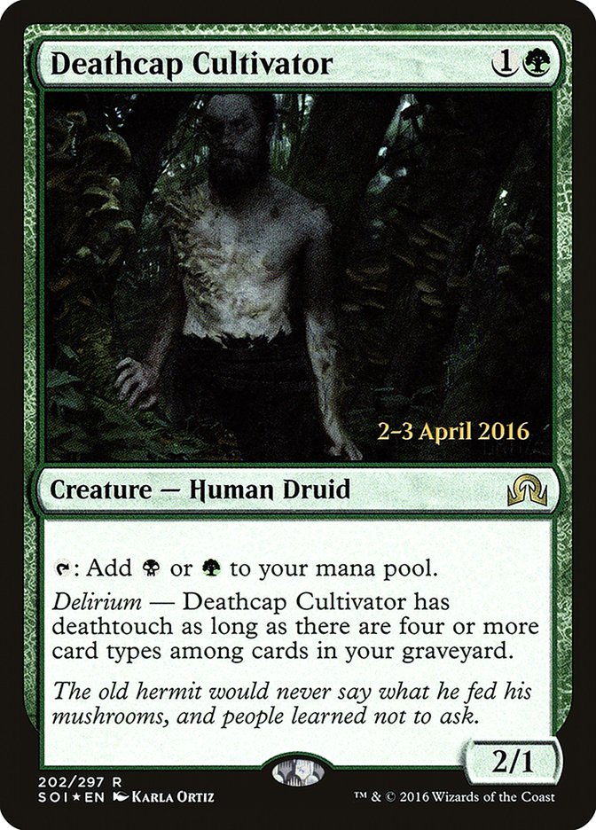 Deathcap Cultivator (Prerelease) [Shadows over Innistrad Prerelease Promos] | Webway Games