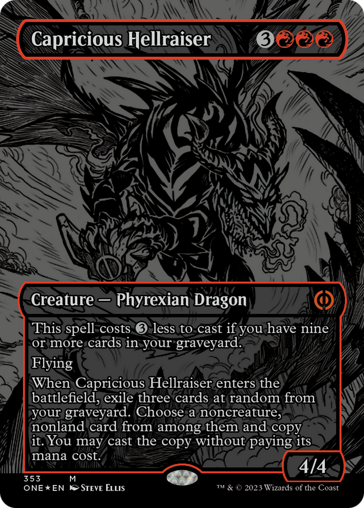 Capricious Hellraiser (Oil Slick Raised Foil) [Phyrexia: All Will Be One] | Webway Games
