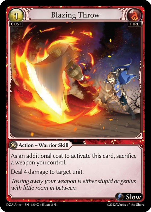 Blazing Throw (120) [Dawn of Ashes: Alter Edition] | Webway Games