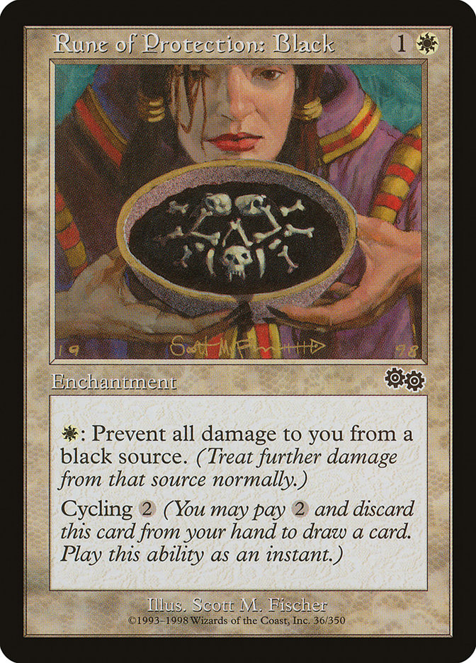 Rune of Protection: Black [Urza's Saga] | Webway Games