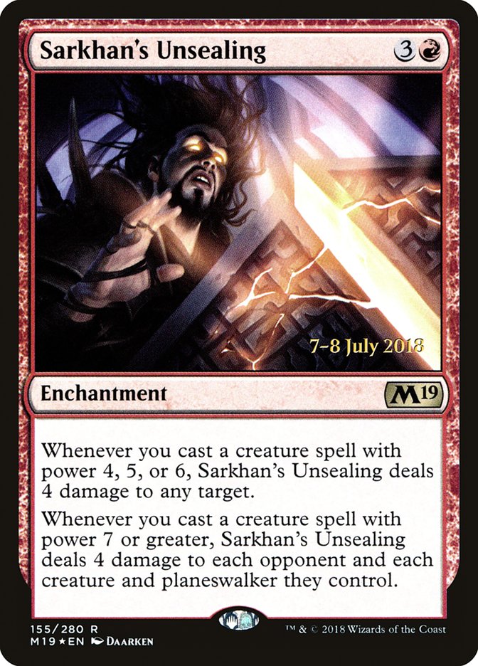 Sarkhan's Unsealing  (Prerelease) [Core Set 2019 Prerelease Promos] | Webway Games