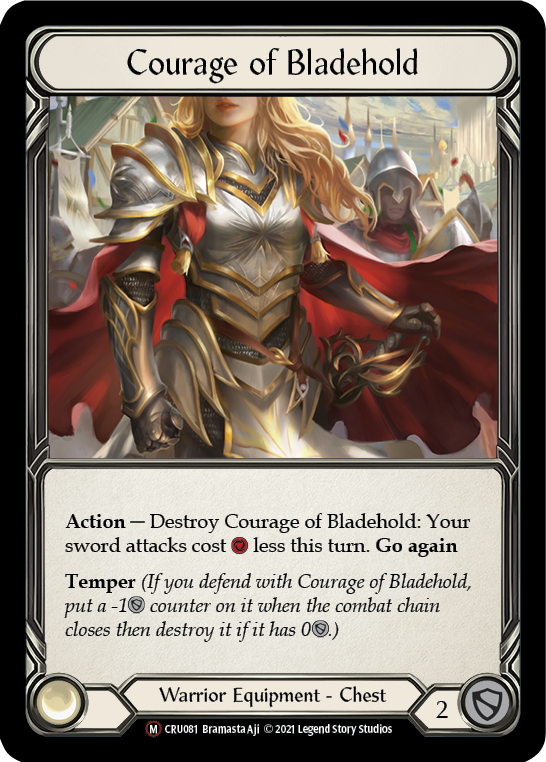 Courage of Bladehold (Rainbow Foil) [CRU081-RF] Unlimited Rainbow Foil | Webway Games