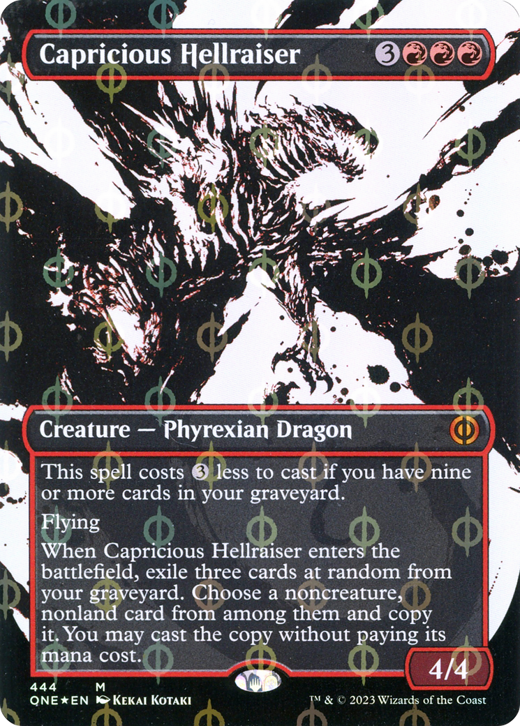 Capricious Hellraiser (Borderless Ichor Step-and-Compleat Foil) [Phyrexia: All Will Be One] | Webway Games