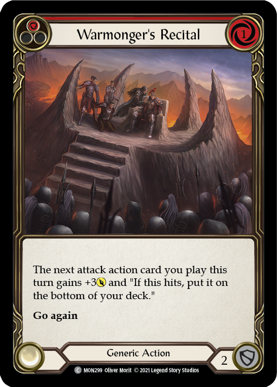 Warmonger's Recital (Red) (Rainbow Foil) [MON299-RF] 1st Edition Rainbow Foil | Webway Games