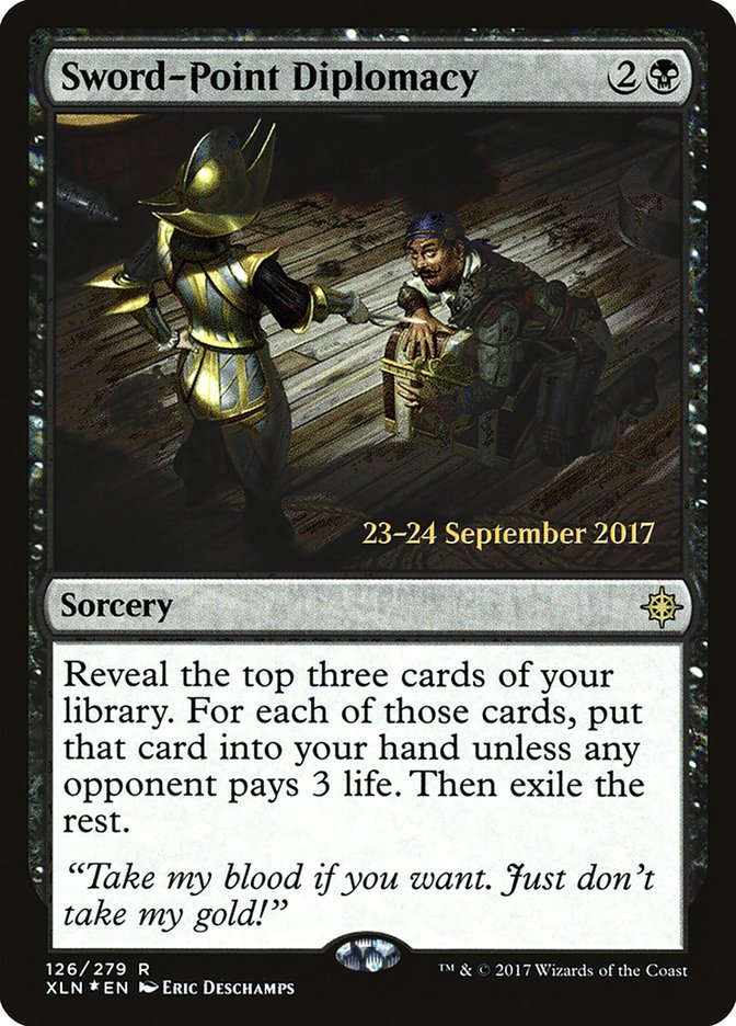 Sword-Point Diplomacy  (Prerelease) [Ixalan Prerelease Promos] | Webway Games