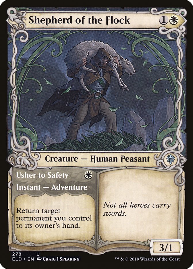 Shepherd of the Flock // Usher to Safety (Showcase) [Throne of Eldraine] | Webway Games