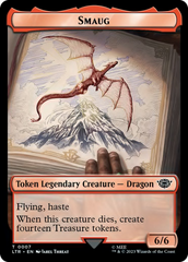 Smaug // Food (0024) Double-Sided Token (Surge Foil) [The Lord of the Rings: Tales of Middle-Earth Tokens] | Webway Games