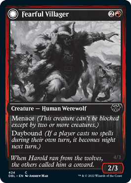Fearful Villager // Fearsome Werewolf [Innistrad: Double Feature] | Webway Games