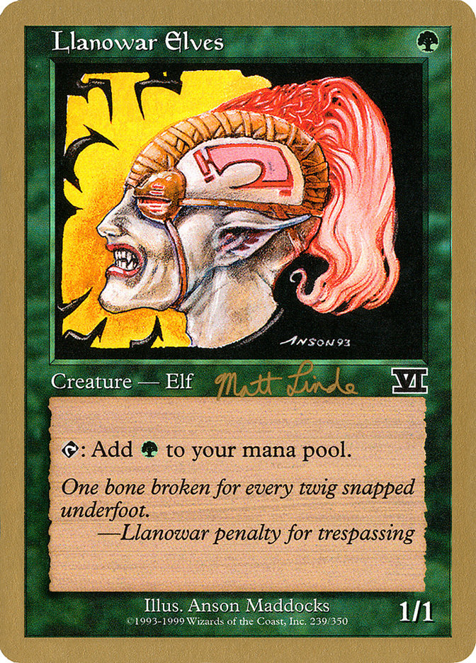 Llanowar Elves (Matt Linde) [World Championship Decks 1999] | Webway Games