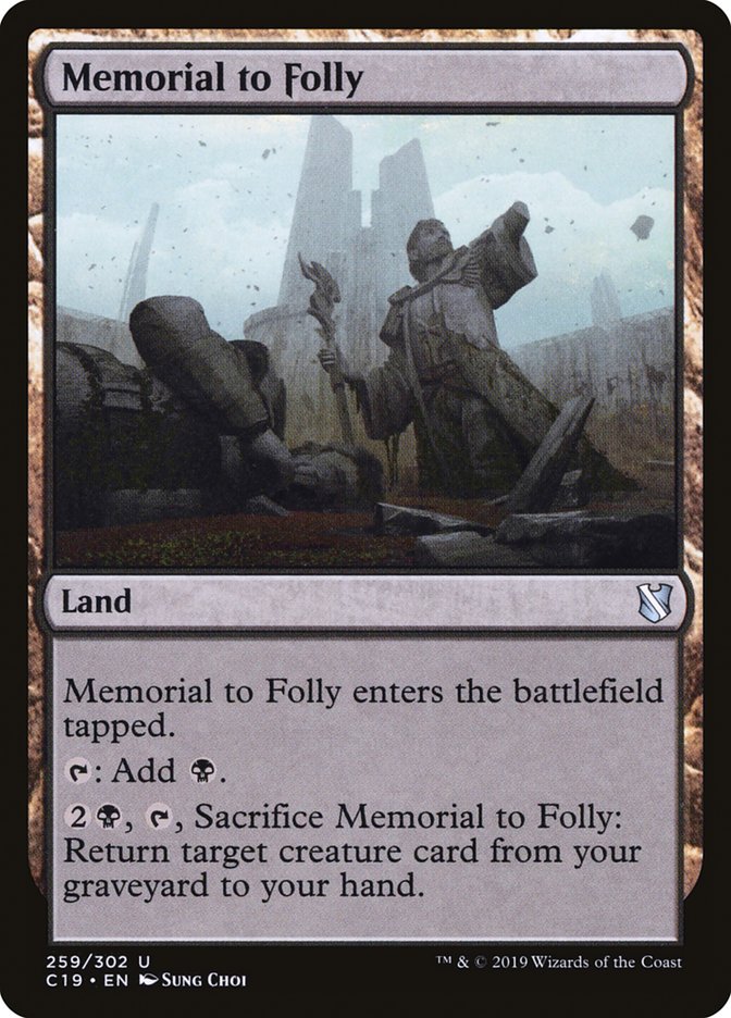 Memorial to Folly [Commander 2019] | Webway Games