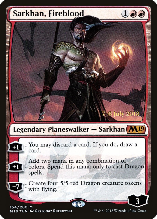 Sarkhan, Fireblood  (Prerelease) [Core Set 2019 Prerelease Promos] | Webway Games