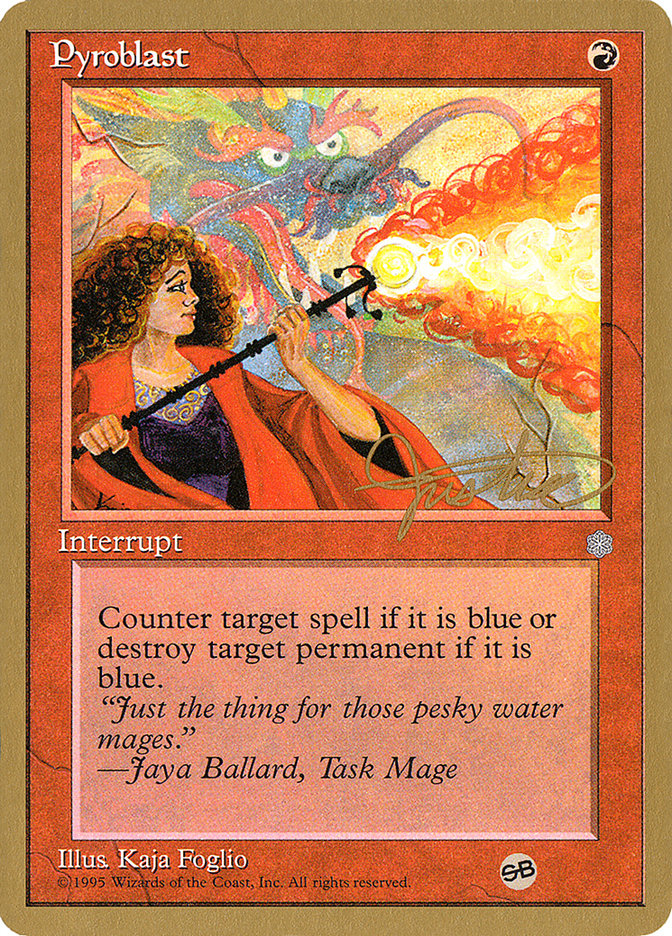 Pyroblast (Mark Justice) (SB) [Pro Tour Collector Set] | Webway Games