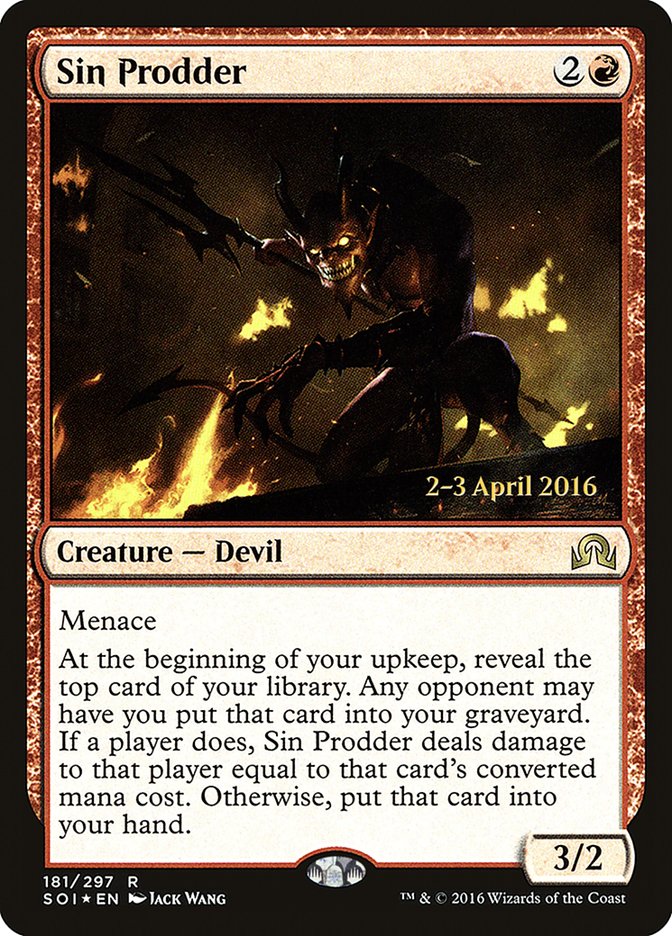 Sin Prodder (Prerelease) [Shadows over Innistrad Prerelease Promos] | Webway Games