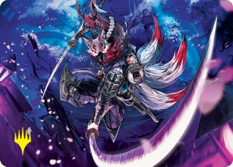 Blade-Blizzard Kitsune Art Card (Gold-Stamped Signature) [Kamigawa: Neon Dynasty Art Series] | Webway Games