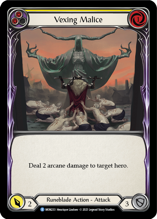 Vexing Malice (Yellow) (Rainbow Foil) [MON233-RF] 1st Edition Rainbow Foil | Webway Games