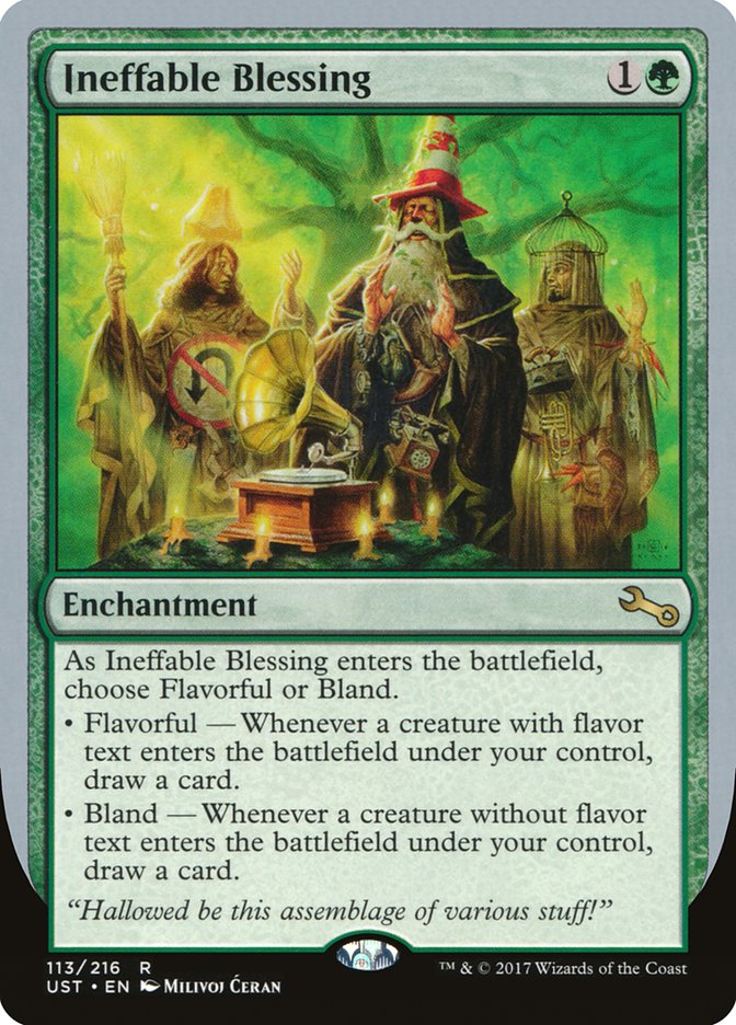 Ineffable Blessing ("choose Flavorful or Bland") [Unstable] | Webway Games