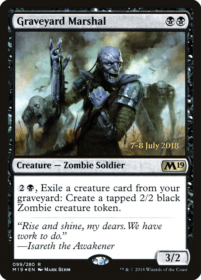 Graveyard Marshal  (Prerelease) [Core Set 2019 Prerelease Promos] | Webway Games