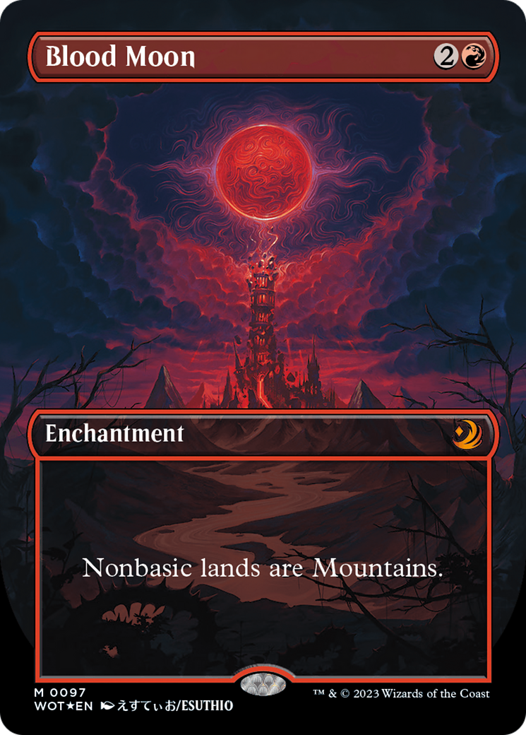 Blood Moon (Anime Borderless) (Confetti Foil) [Wilds of Eldraine: Enchanting Tales] | Webway Games