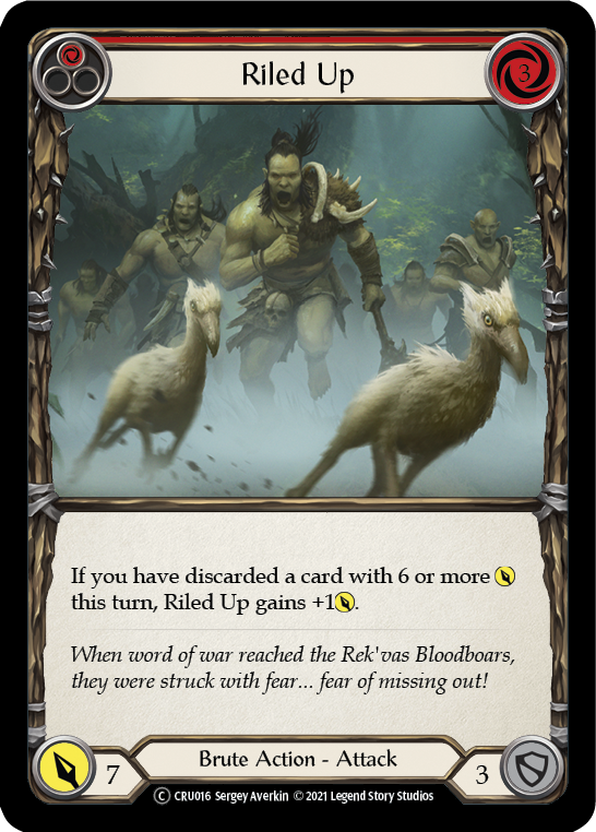 Riled Up (Red) (Rainbow Foil) [CRU016-RF] Unlimited Rainbow Foil | Webway Games