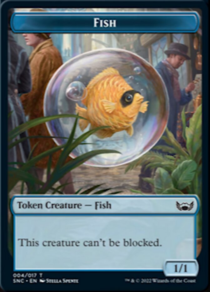 Clue // Fish Double-sided Token [Streets of New Capenna Commander Tokens] | Webway Games