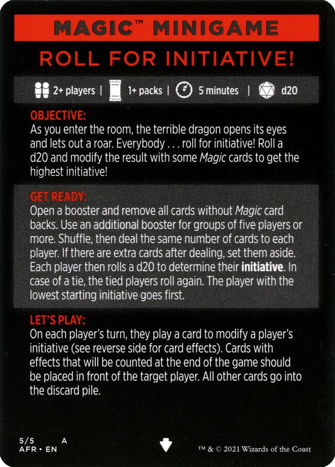 Roll for Initiative (Magic Minigame) [Dungeons & Dragons: Adventures in the Forgotten Realms Minigame] | Webway Games