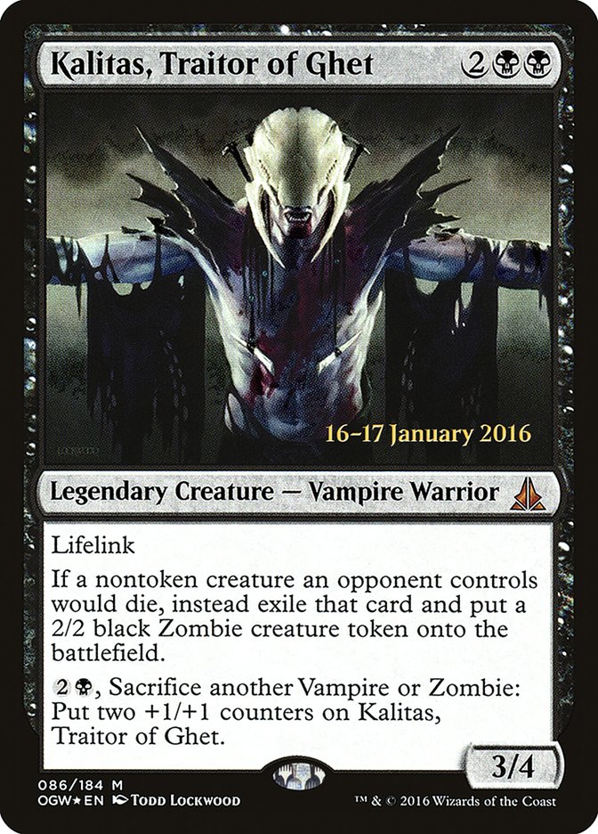 Kalitas, Traitor of Ghet (Prerelease) [Oath of the Gatewatch Prerelease Promos] | Webway Games