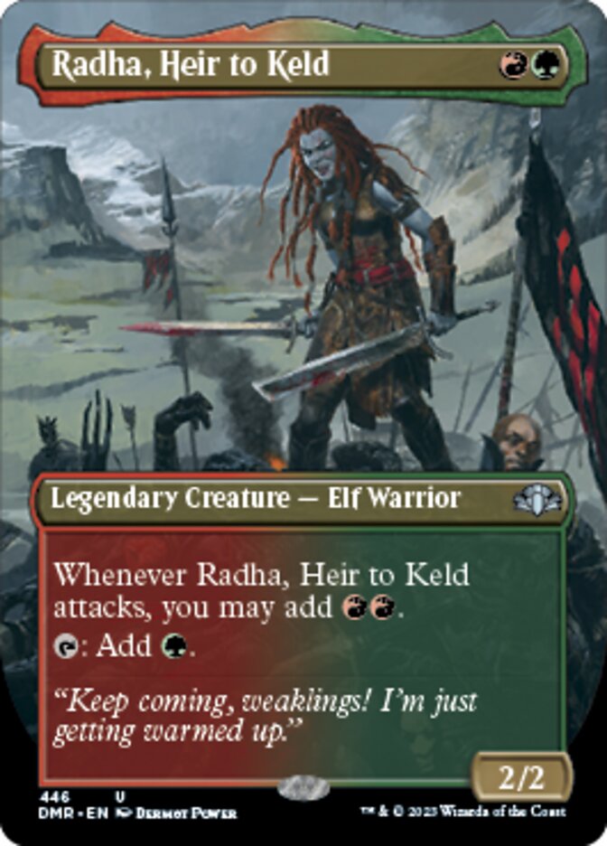Radha, Heir to Keld (Borderless Alternate Art) [Dominaria Remastered] | Webway Games