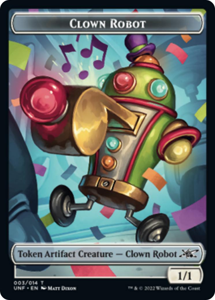 Clown Robot (003) // Food (010) Double-sided Token [Unfinity Tokens] | Webway Games