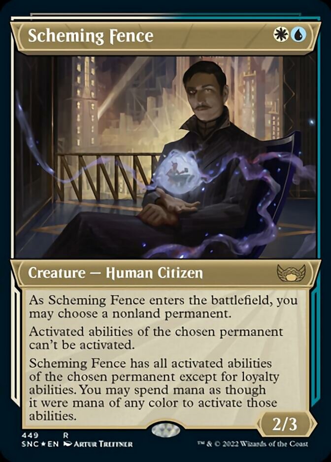 Scheming Fence (Showcase Art Deco Foil Etched) [Streets of New Capenna] | Webway Games