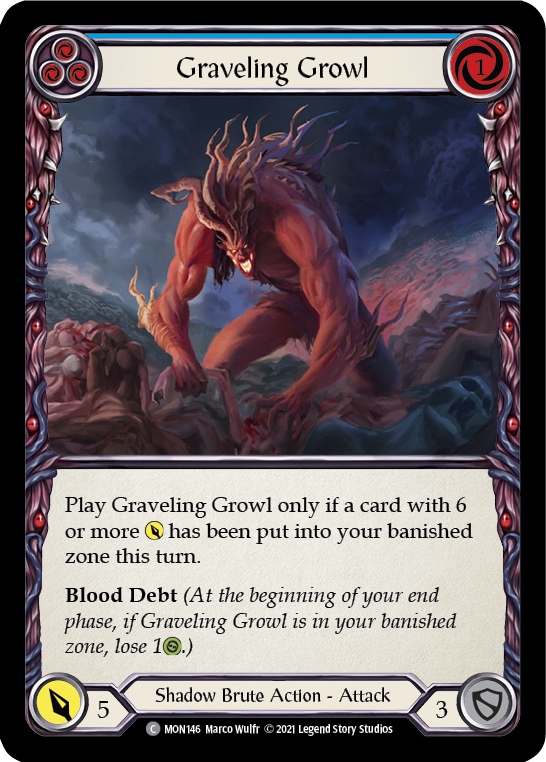 Graveling Growl (Blue) (Rainbow Foil) [MON146-RF] 1st Edition Rainbow Foil | Webway Games