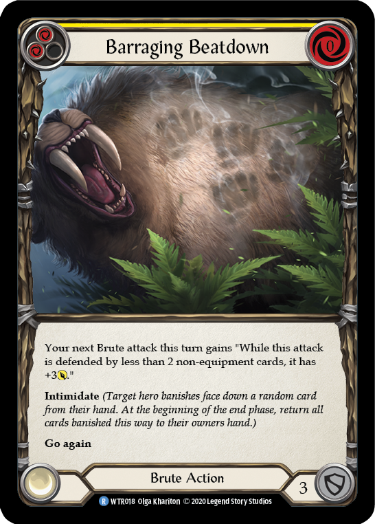 Barraging Beatdown (Yellow) [U-WTR018] (Welcome to Rathe Unlimited)  Unlimited Rainbow Foil | Webway Games