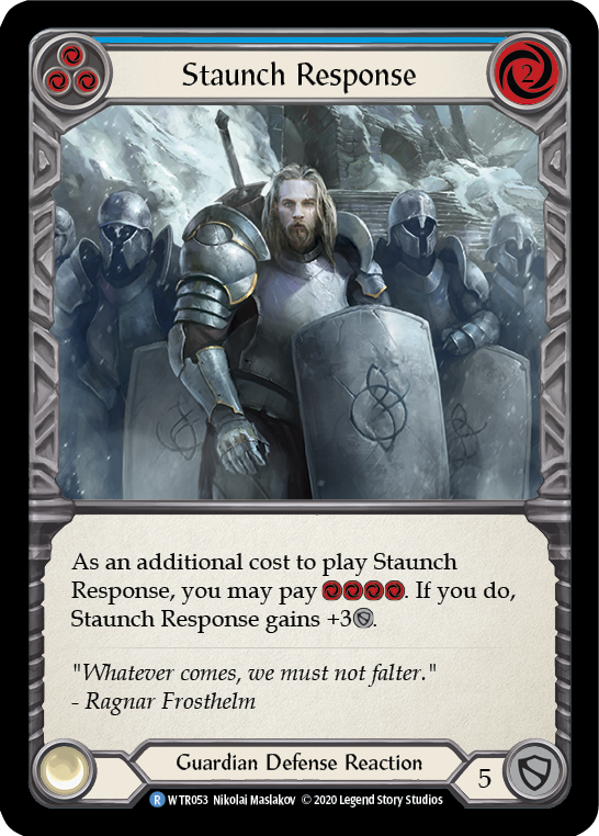 Staunch Response (Blue) [U-WTR053] (Welcome to Rathe Unlimited)  Unlimited Rainbow Foil | Webway Games