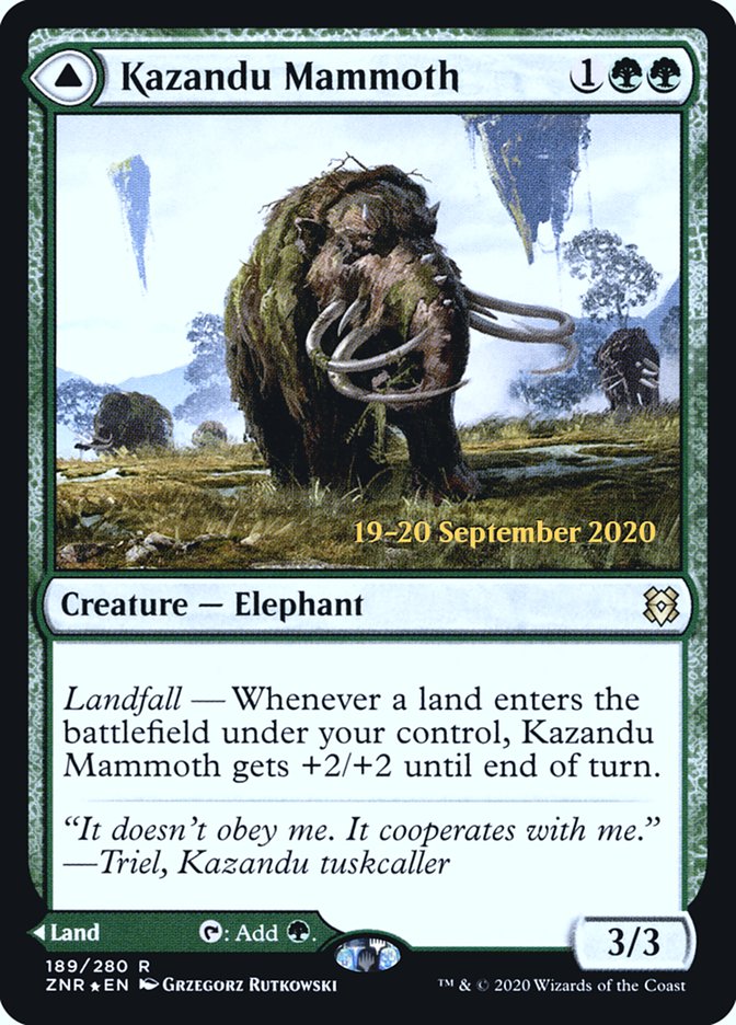 Kazandu Mammoth // Kazandu Valley  [Zendikar Rising Prerelease Promos] | Webway Games
