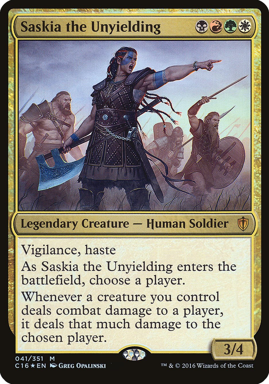 Saskia the Unyielding (Commander 2016) [Commander 2016 Oversized] | Webway Games