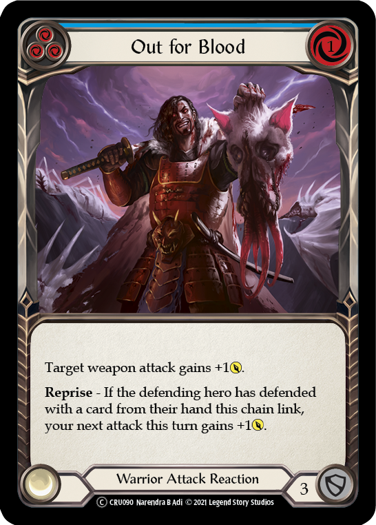 Out for Blood (Blue) (Rainbow Foil) [CRU090-RF] Unlimited Rainbow Foil | Webway Games