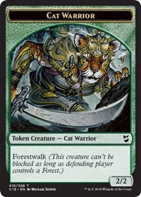 Cat Warrior // Elemental Double-sided Token [Commander 2018 Tokens] | Webway Games