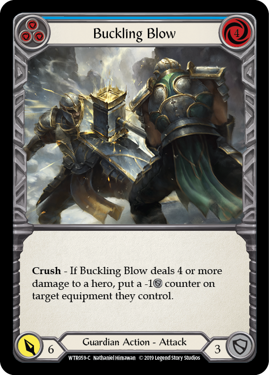 Buckling Blow (Blue) [WTR059-C] Alpha Print Rainbow Foil | Webway Games