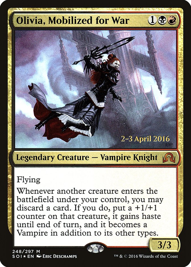 Olivia, Mobilized for War (Prerelease) [Shadows over Innistrad Prerelease Promos] | Webway Games