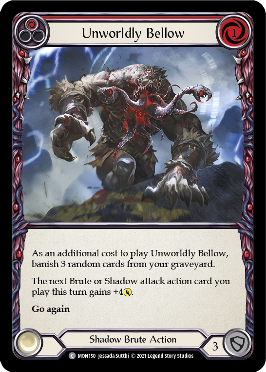 Unworldly Bellow (Red) [MON150-RF] 1st Edition Rainbow Foil | Webway Games