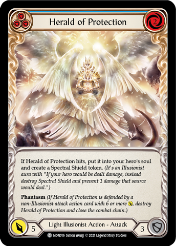 Herald of Protection (Blue) (Rainbow Foil) [MON016-RF] 1st Edition Rainbow Foil