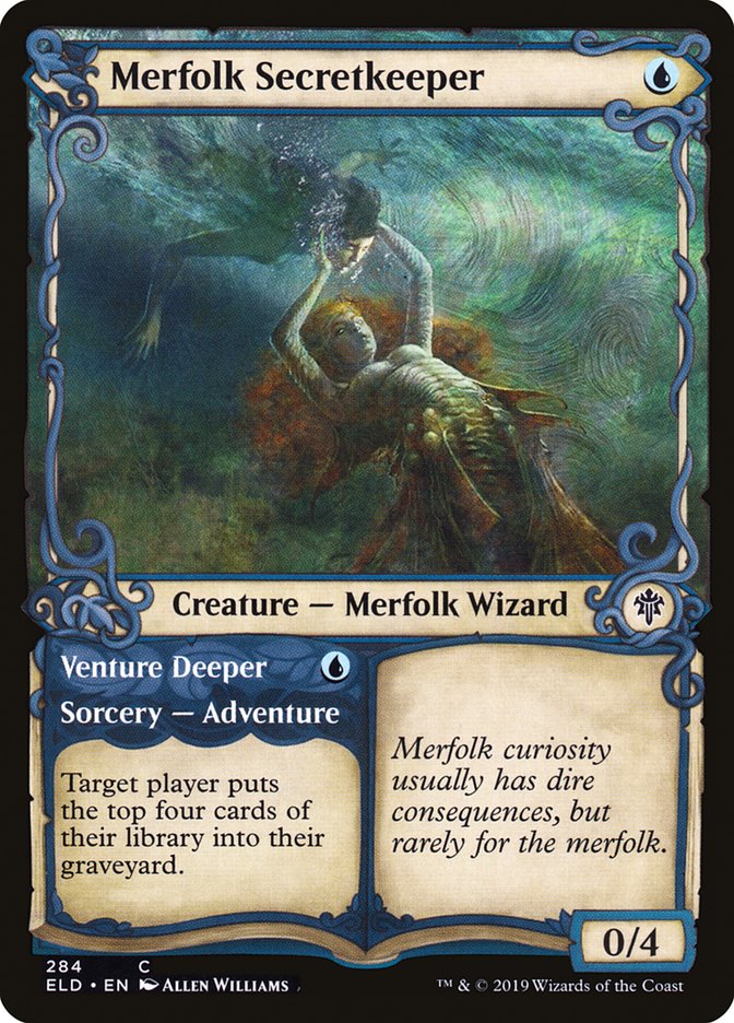 Merfolk Secretkeeper // Venture Deeper (Showcase) [Throne of Eldraine] | Webway Games