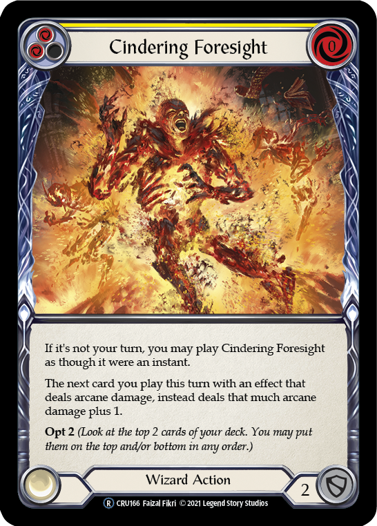 Cindering Foresight (Yellow) (Rainbow Foil) [CRU166-RF] Unlimited Rainbow Foil | Webway Games